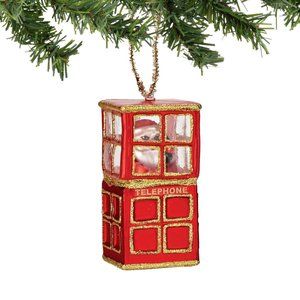 COPY - Dept  56 Santa in a Red Telephone Booth Christmas Ornament
